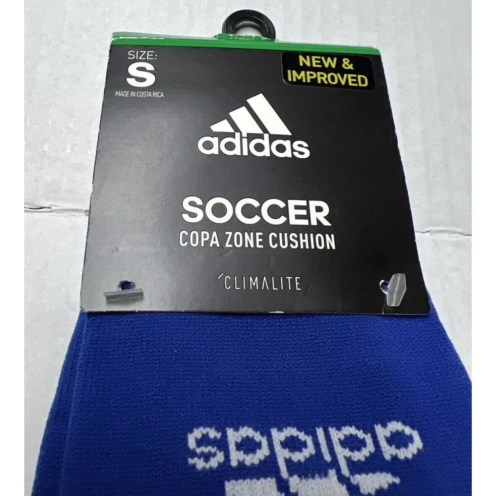 Adidas‎ Soccer Copa Zone Cushion Climalite Socks Unisex SZ SM Blue/Gray/White